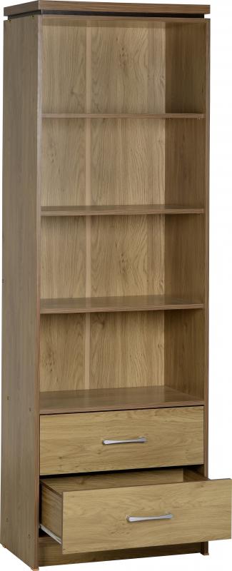 Ashley S Trade Carpet Centre Charles 2 Drawer Bookcase In Oak