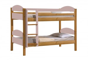 Maximus Bunk Bed 3ft Antique With Pink Details
