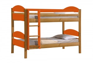 Maximus Bunk Bed 3ft Antique With Orange Details