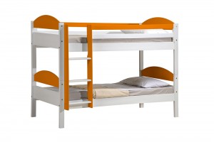 Maximus Bunk Bed 3ft White With Orange Details