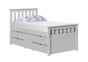 Captains Ferrara Storage Bed 3ft White and White