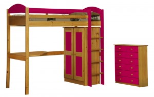 Maximus High Sleeper Set 2 Antique With Fuschia Details