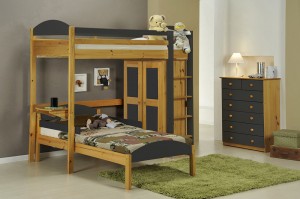 Maximus L Shape High Sleeper Set 2 Antique With Graphite Details