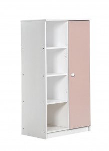 Avola One Door Cupboard White With Pink Details