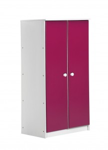 Avola Two Door Cupboard White With Fuschia Details