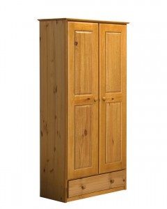 Verona 2 Door Wardrobe With Drawer Antique