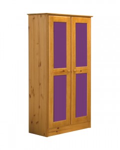 Verona 2 Door Wardrobe Antique With Lilac Details