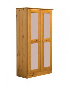 Verona 2 Door Wardrobe Antique With Pink Details