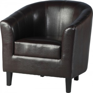 Tempo Tub Chair in Expresso Brown Faux Leather