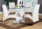Rowley White High Gloss Dining Set