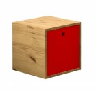 Cube with cover in Antique with Red Detail
