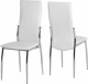 Berkley Dining Set in Clear Glass/Frosted Glass/White/White PVC/Chrome