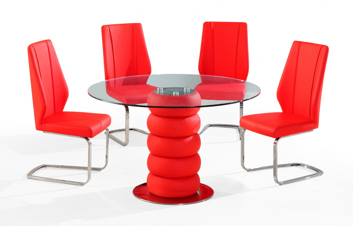 Ashley s Trade Carpet Centre Majuba 4 Chair Dining Set in Red