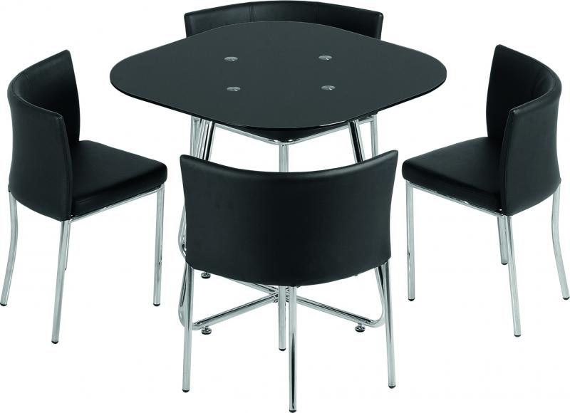 Black space saver shop table and chairs