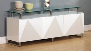 Rowley High Gloss White 3 Door Sideboard