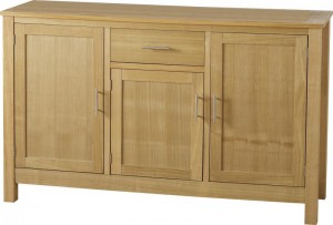 Oakleigh 3 Door 1 Drawer Sideboard in Natural Oak Veneer