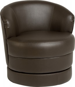Oscar Swivel Tub Chair in Expresso Brown PVC