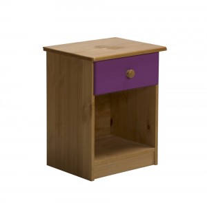 Verona 1 Drawer Bedside Antique With Lilac Details