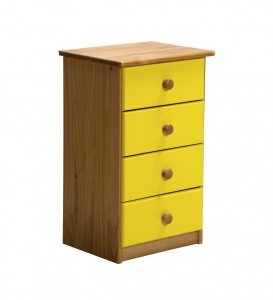 Verona 4 Drawer Bedside Antique With Lime Details