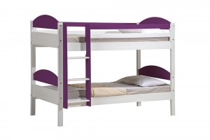 Maximus Bunk Bed 3ft White With Lilac Details