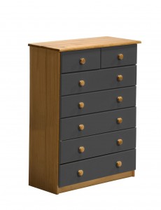 Verona 5+2 Drawer Chest Antique With Graphite Details