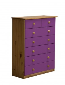 Verona 5+2 Drawer Chest Antique With Lilac Details