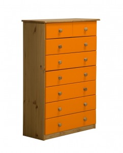 Verona 6+2 Drawer Chest Antique With Orange Details