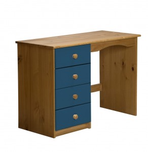 Verona 4 Drawer Dressing Table Antique With Blue Details