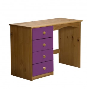 Verona 4 Drawer Dressing Table Antique With Lilac Details