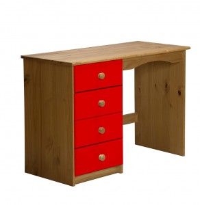 Verona 4 Drawer Dressing Table Antique With Red Details
