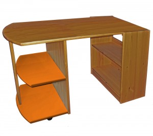 Mid Sleeper Pull Out Desk Antique With Orange Details