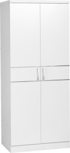 Jordan 2 Door Wardrobe in White/Silver Trim