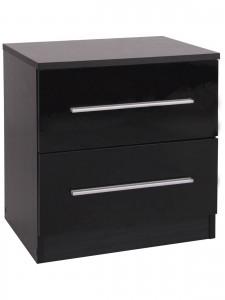 Toronto 2 Drawer Bedside in Black