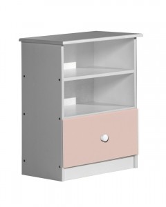 Gela Two Shelf And One Drawer Unit White With Pink Details