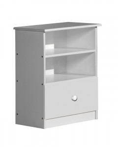 Gela Two Shelf And One Drawer Unit White With White Details