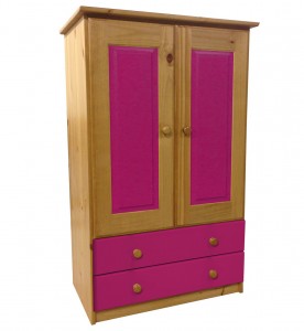 Verona Tall Boy Antique With Fuschia Details