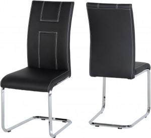 A2 Chair in Black PU/Chrome