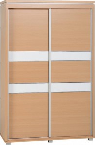 Julia 2 Door Sliding Wardrobe in Beech/White Trim