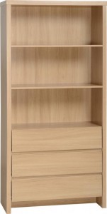 Kingston 3 Drawer Bookcase in Euro Oak