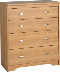 Regent 4 Drawer Chest in Teak Effect Veneer