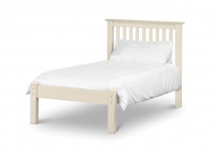 Barcelona Double Bed in Stone White - Low Foot End
