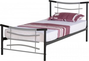 Celia 3' Bed Black/Silver