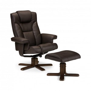 Malmo Recliner and Footstool - Brown