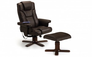 Malmo Recliner and Footstool - Black