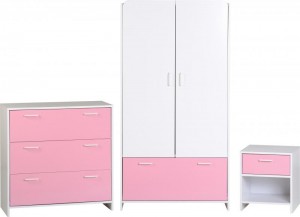 Lollipop Bedroom Set in White/Pink