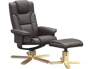 Boston Recliner and Footstool Black
