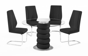 Majuba 4 Chair Dining Set in Black