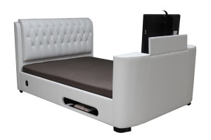 Cosmo Faux Leather Double TV Bed