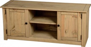 Panama 2 Door 1 Shelf Flat Screen TV Unit in Natural Wax