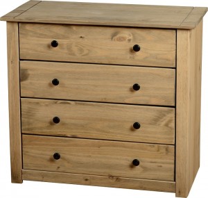 Panama 4 Drawer Chest in Natural Wax